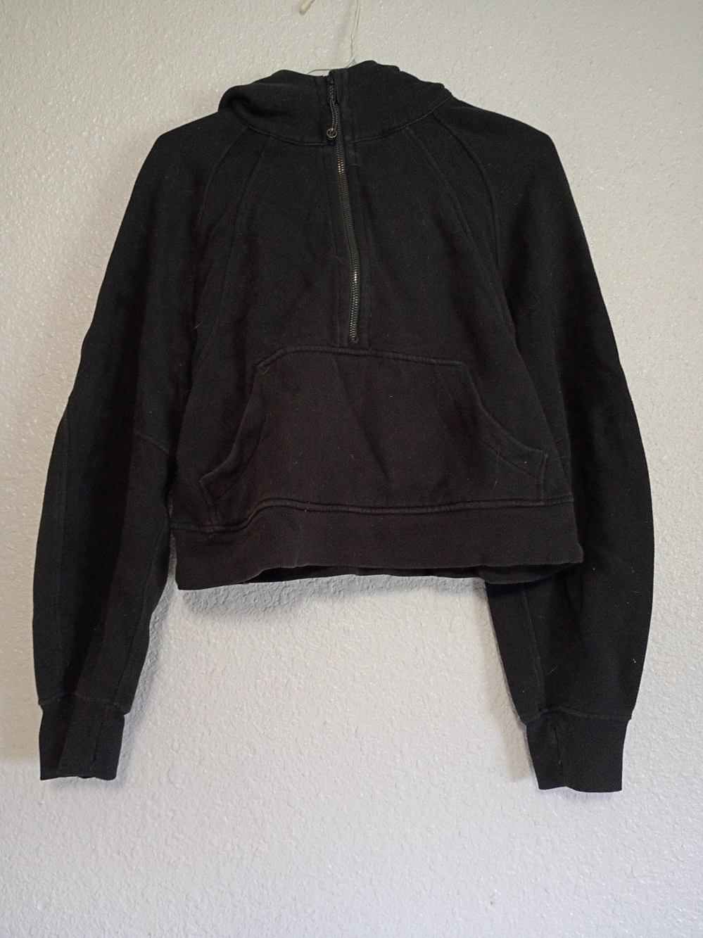 lululemon athletica Black Cropped Scuba Hoodie